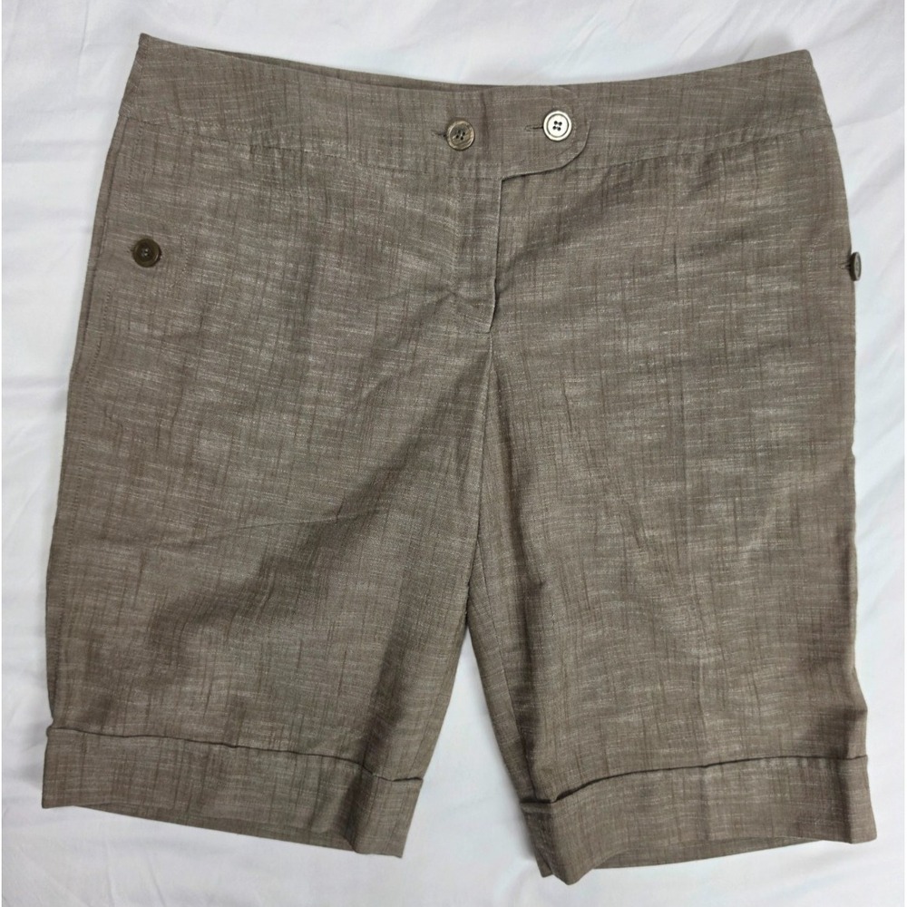 ALYX Womens Bermuda Shorts Size 12 Brown Taupe Stretch Cuffed Walking Shorts